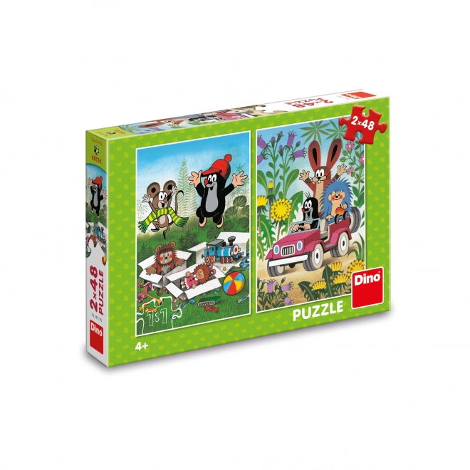 Puzzle 2v1 Krtek se réjouit - 2 x 48 pièces