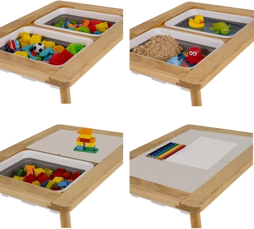 Dubbelzijdig blad en 2 uitneembare bakken