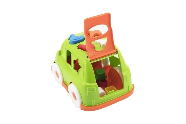 Auto inlegspeelgoed plastic 24x17cm met mogelijkheid tot 3 kleuren - in net, 12m+