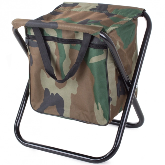 Kompakter Angelhocker mit Camouflage Tasche