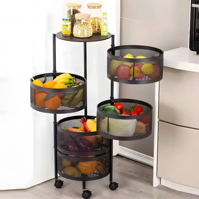 Keuken plank organizer met draaibare planken, 5 niveaus, metaal, ModernHome