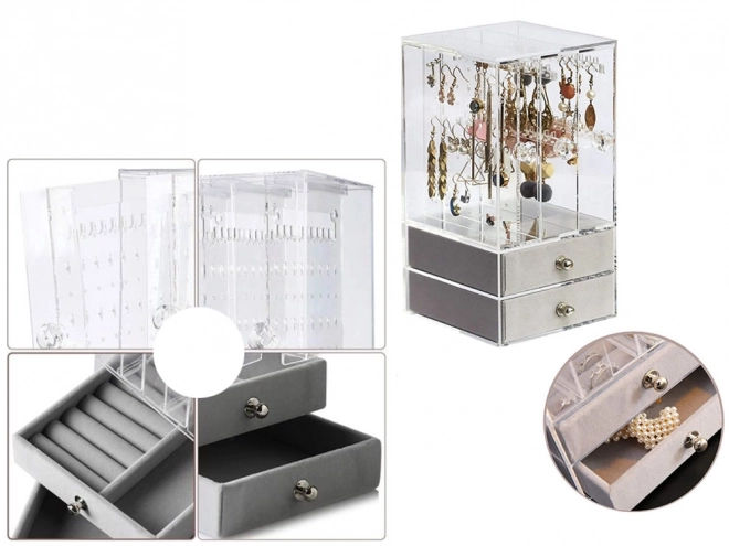 Organisateur de bijoux pour coffret, présentoir en velours