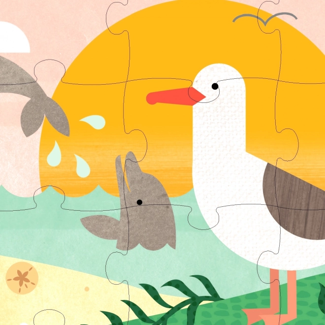 Dubbelzijdige puzzel onder de zee