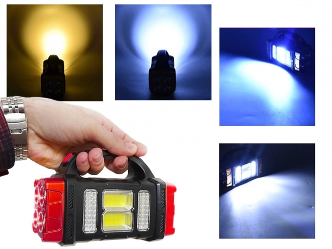 Zonne-energie draagbare LED zaklamp met powerbank