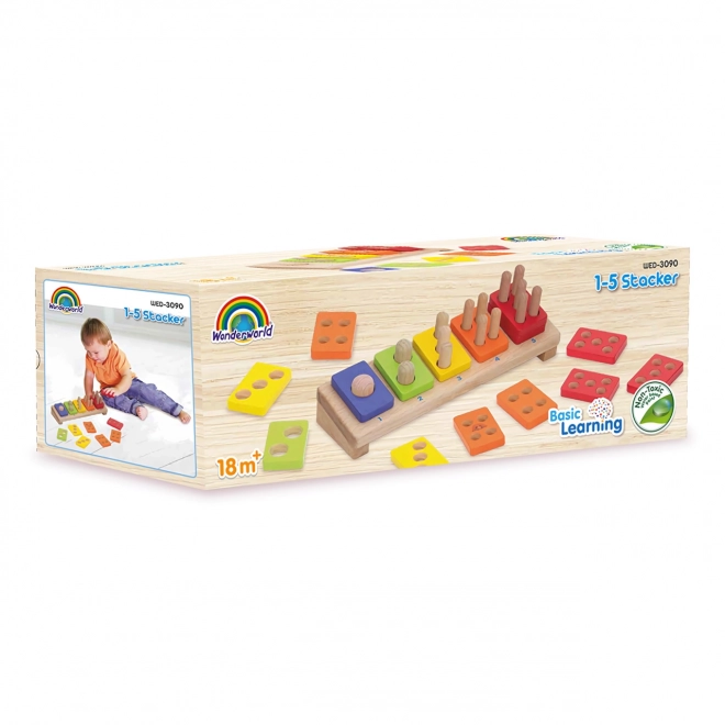 Wonderworld Houten Stapelpuzzel Kleurrijke Aantallen