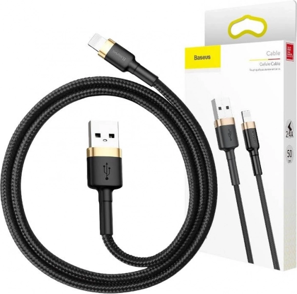 Baseus Cafule charging and data cable USB–Lightning 3 m 2.4A black–gold