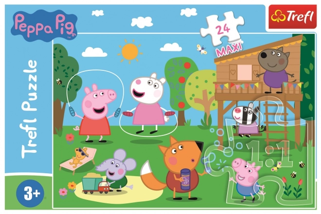 Puzzel Trefl Varkentje Peppa 24 Maxi Plezier op het veld