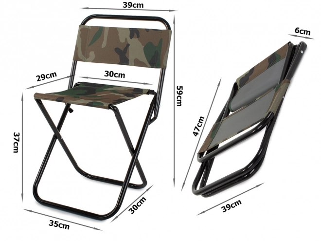 Kampeer visvouwstoel camouflage