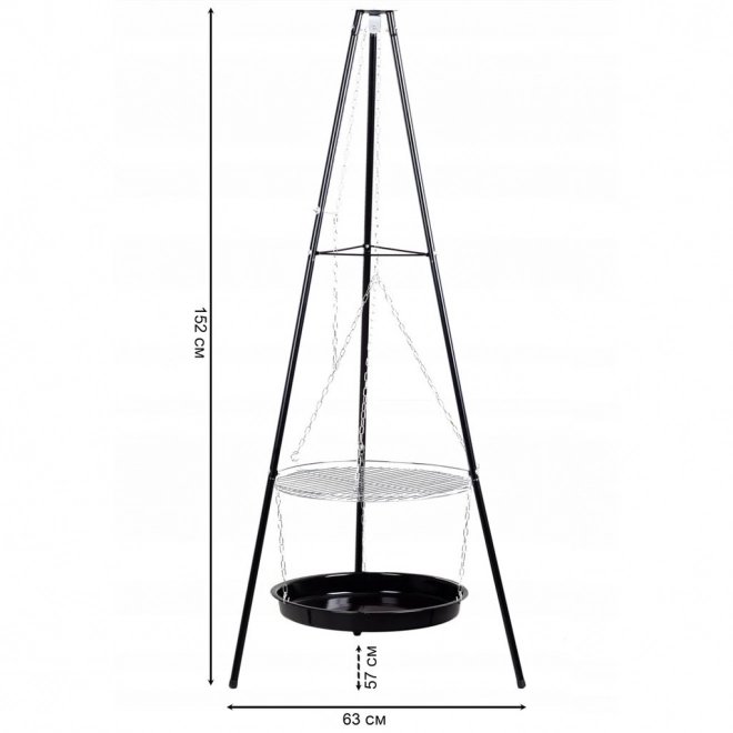 Garden Fireplace Grill with Tripod Grate