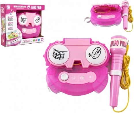 Microphone karaoké rose pour enfants TEDDIES