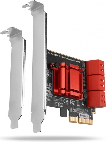 Axagon PCIe‑Controller 6x interne SATA 6G ASM1166 (SP und LP)