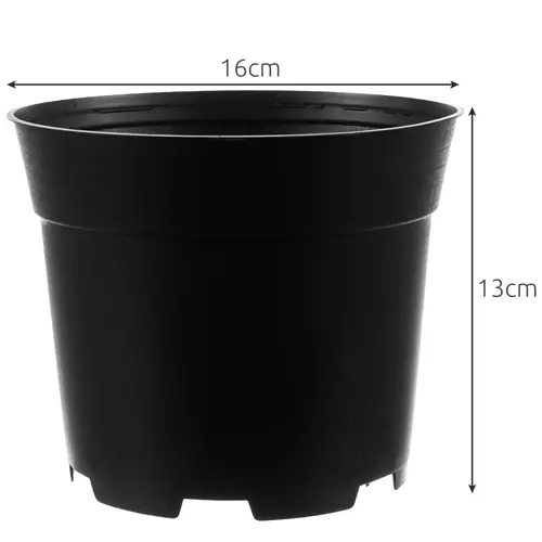 Set mit schwarzen Plastikblumentöpfen - 500 Stück