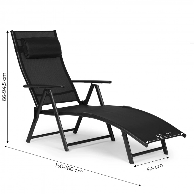 Tuin- en strandligstoel, opvouwbaar, verstelbare rugleuning, stalen constructie. ModernHome