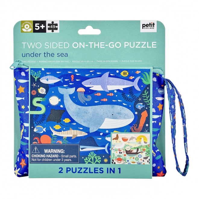Dubbelzijdige puzzel onder de zee