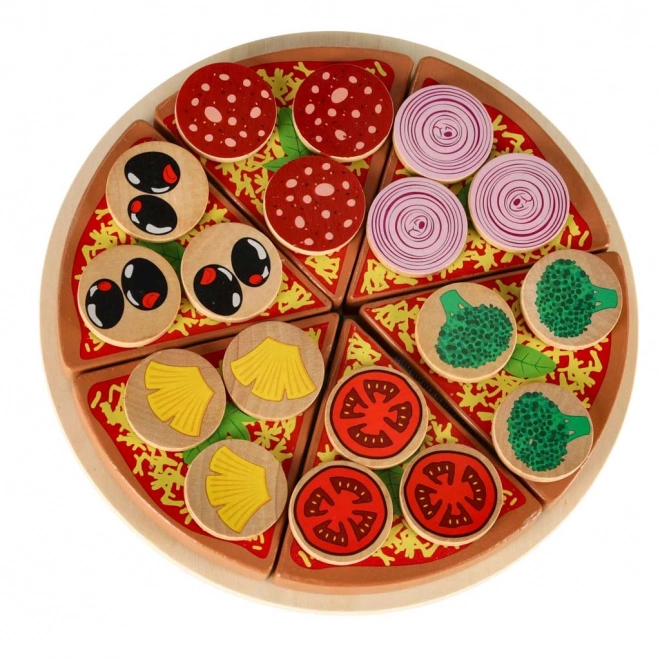 Houten speelset Pizza met accessoires