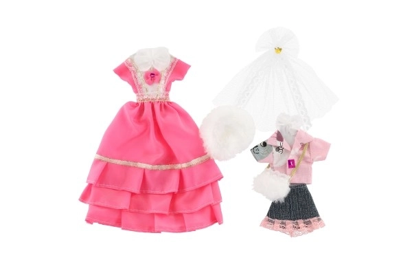 Kleding met accessoires voor poppen 2 stuks