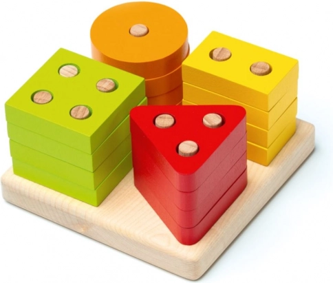 CUBIKA Sorting Shapes – wooden puzzle, 17 pieces