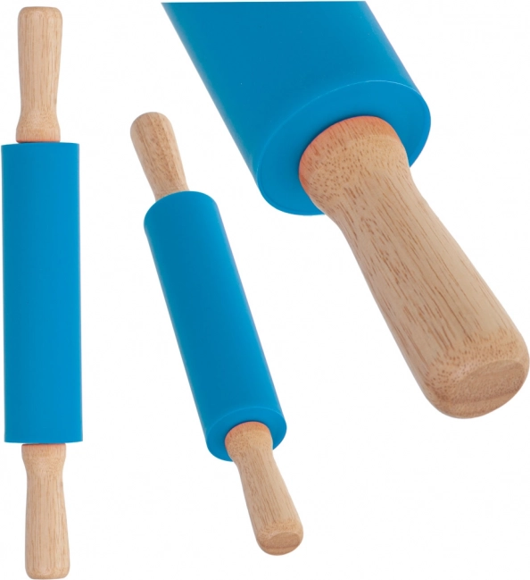 Blue Silicone Rolling Pin for Dough 38 cm
