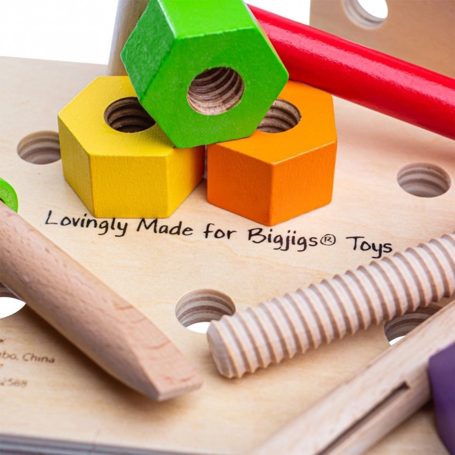 Établi en bois et caisse à outils 2 en 1 Bigjigs Toys