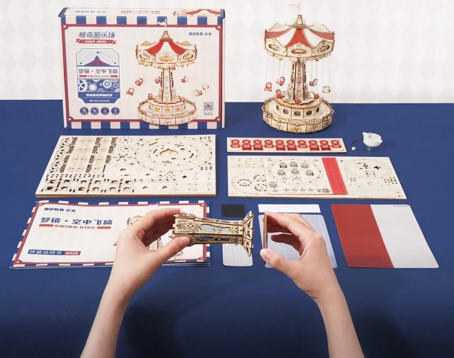 RoboTime 3D puzzel muziekkast - Kleurrijke kettingcarrousel