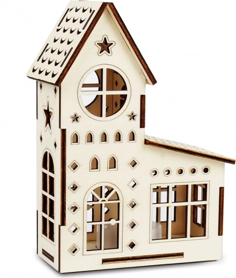 Holz-Kirchenhäuschen mit LED-Kerze Kouzlo dřeva