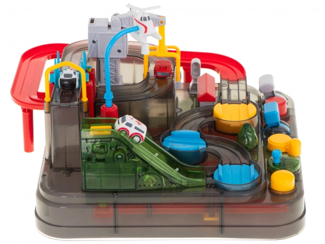 Circuit automobile multifonction avec hélicoptère