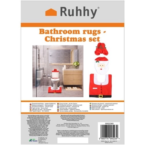 Kerst toilet hoes met tapijt Ruhhy 22360