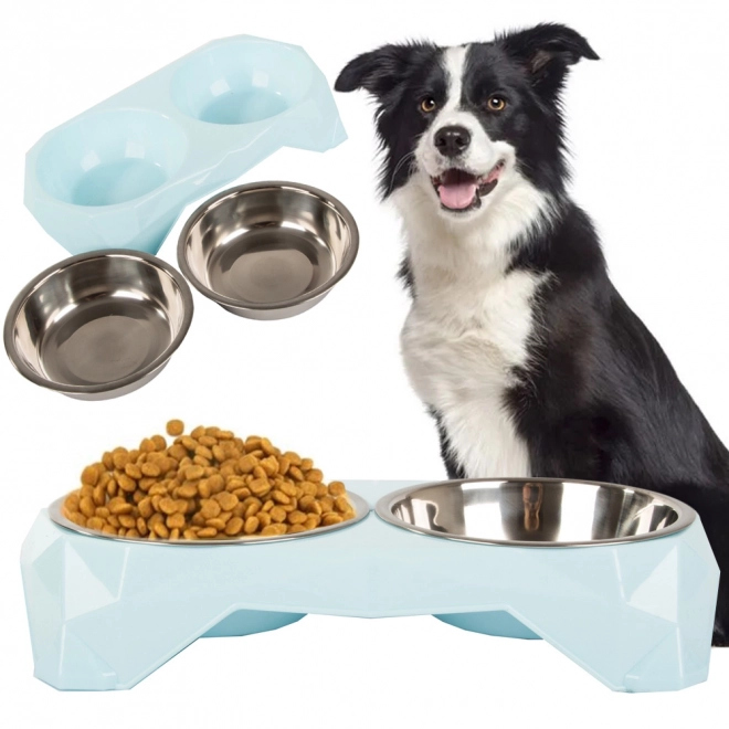 Metall Doppelnäpfe für Hunde und Katzen 350ml x 2