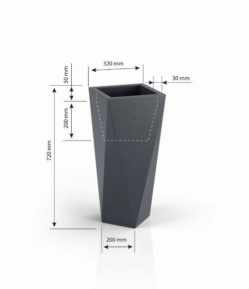 Design Bloempot MONUMO VASO wit met verlichting