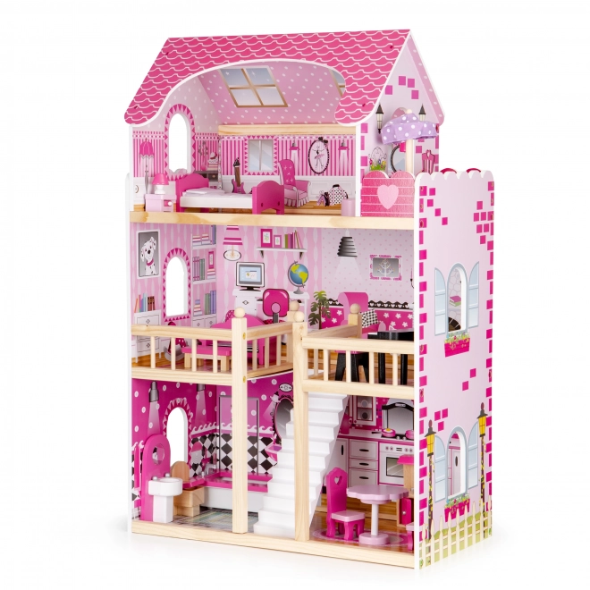 Houten poppenhuis met meubels van ECOTOYS