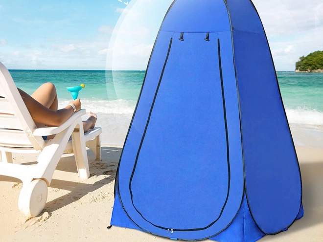 Tente de plage avec vestiaire, douche et WC