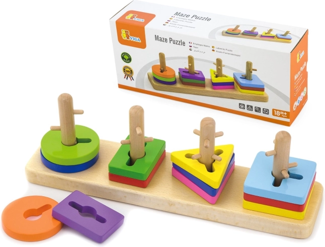 Houten geometrische sorteerset en stapelset Viga