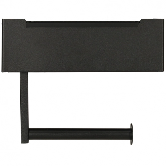 Toilettenpapierhalter mit Regal und Taschentuchfach Schwarz