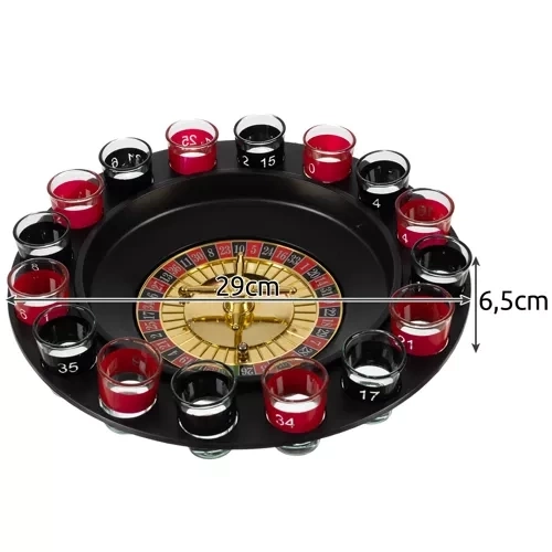 Party-Roulette-Spielset mit 16 Gläsern