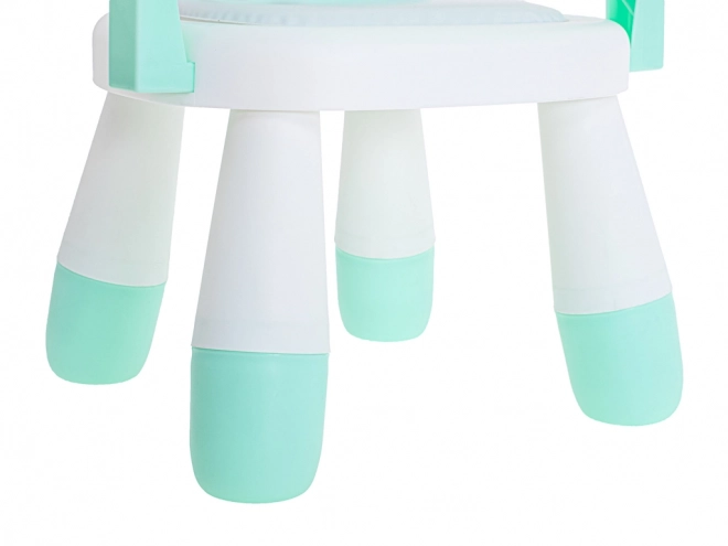 Krukje voor eten en spelen met tafel turquoise