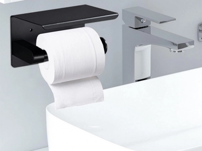 Stilvoller Toilettenpapierhalter mit Ablage für Handy im Loft-Design