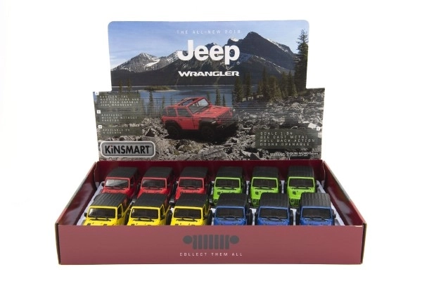 Metalenauto Kinsmart Jeep Wrangler 2018 met retourtrek, 12,5cm