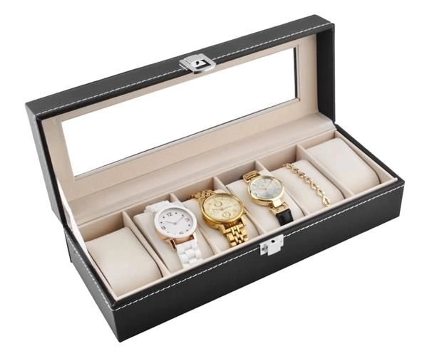 Watch And Jewelry Organizer With 6 Compartments