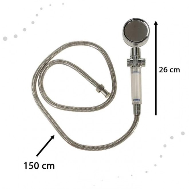Silbernes Duschkopf-Set mit Turbine und Schlauch