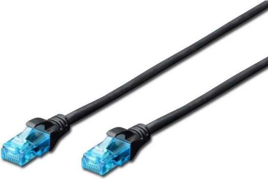 Patch cable U/UTP Cat 5e DIGITUS, 5 m, black