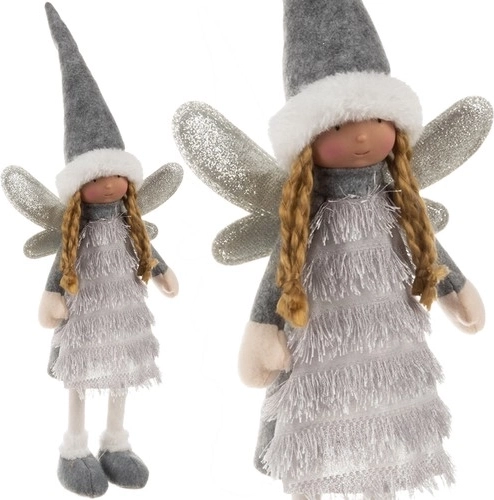 Weihnachtsdeko Fee/Engel in Grau 40 cm