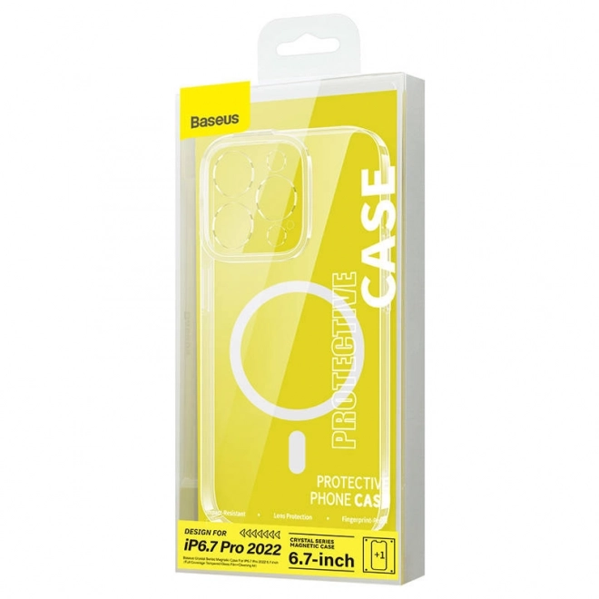 Baseus Crystal étui magnétique transparent et verre trempé pour iPhone 14 Pro Max