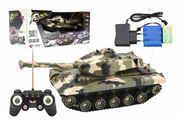 RC tank plastic 27cm 27MHz op batterijen + oplaadpakket met geluid in doos 37x17x19cm