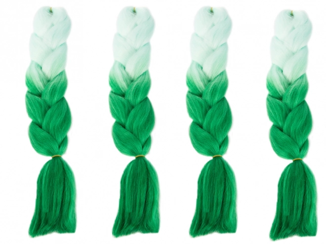 Synthetisch vlechtenhaar in groene ombre