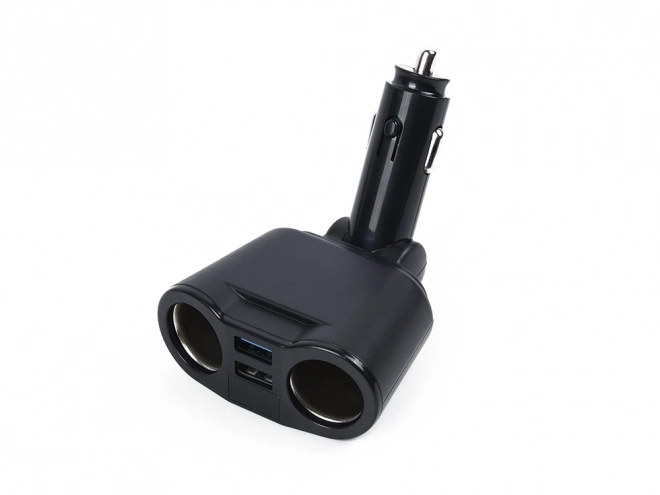 Car Cigarette Lighter Splitter Charger with 2 USB Ports and Voltmeter