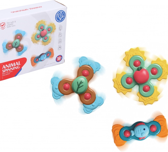 Babybijtringen met siliconen zuignap, set van 3 stuks