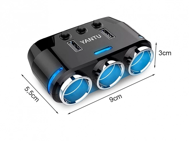 Auto USB-adapter met aanstekerhub