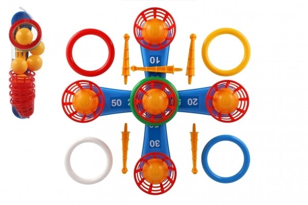 Ring Toss Game with Cross and Baskets