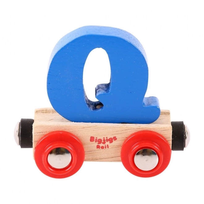 Houten wagon Bigjigs Rail met letter Q