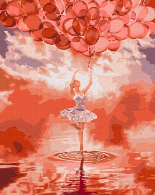 Schilderen op nummer - Ballerina bij zonsondergang